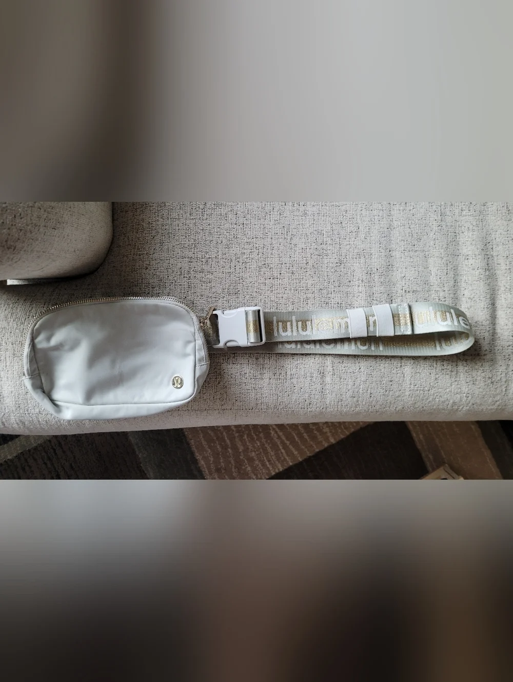 lululemon athletica Light Gray Mini Belt Bag with Gold Hardware - Picture 2 of 5